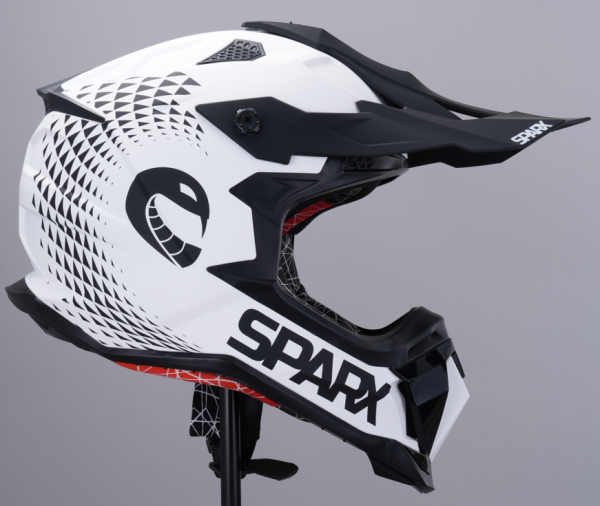 Шлем мото кроссовый Sparx (Спаркс) Raptor (JH-601) белый/чёрный L | Мототека
